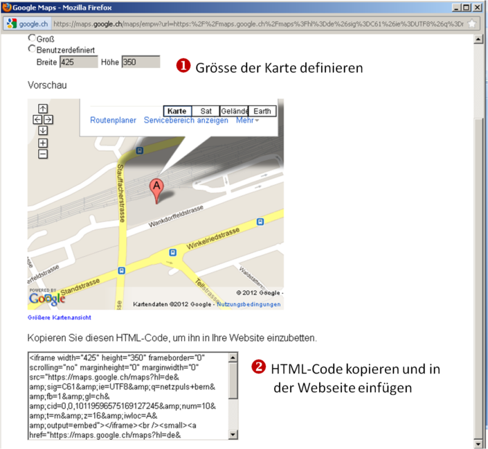 Eine Karte von Google Maps in eine Webseite einbinden. - netzpuls